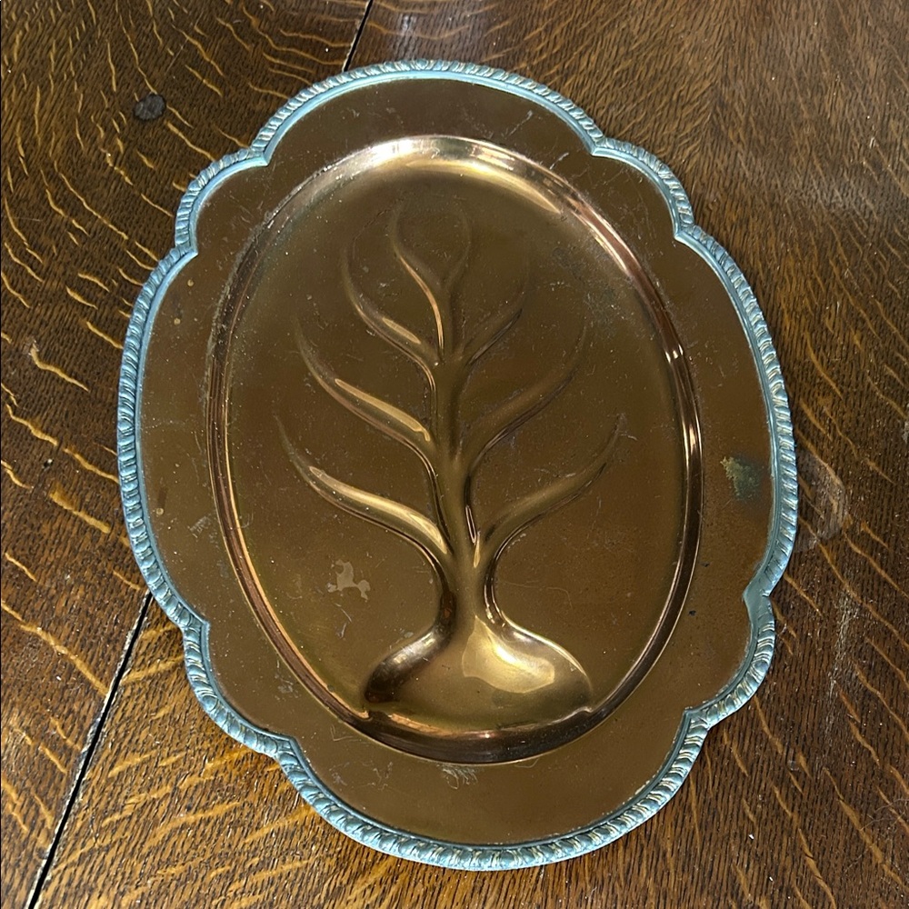 Wallace copper and silver Tree of Life platter